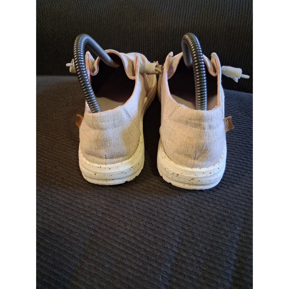 Hey Dude Wendy Chambray White‎ Nut Womens Size 7 Regular Flats Shoes